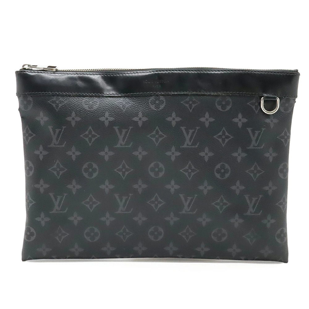 LOUIS VUITTON Monogram Eclipse Black Pochette Discovery Clutch Bag Shoulder